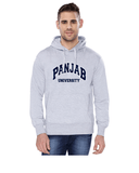 Panjab University Classic Hoody for Men - Curved Design - Blue and White Art