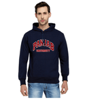 Panjab University Classic Hoody for Men - Curved Design - Red and White Art