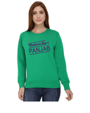 Panjab University Premium Round Neck Sweatshirt for Women- University of Panjab - Purple Art