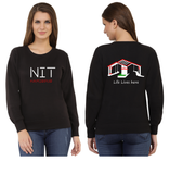NIT Hamirpur Round Neck Sweatshirt for Women - Life Lives Here Design