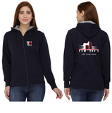 Thapar University Zipper Hoodie for Women - Life Lives Here with Crest Design