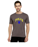 Panjab University Round Neck T-shirt for Men - Panjab U - Yellow and Blue Art