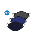 FACE PROTECTOR WITH EAR LOOP - NAVY BLUE, ROYAL BLUE, CHARCOAL COLOUR (Pack of 3)