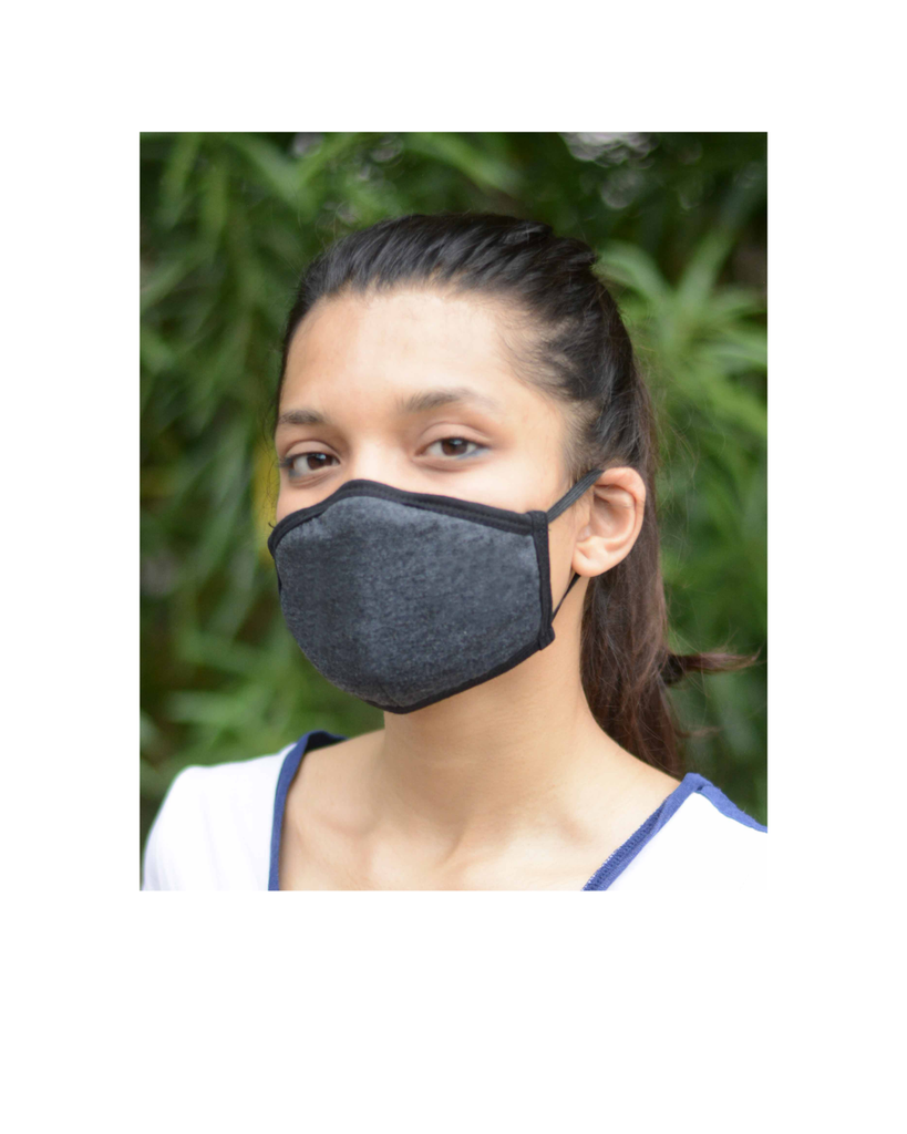 FACE PROTECTOR WITH EAR LOOP - CHARCOAL COLOUR (Pack of 3)