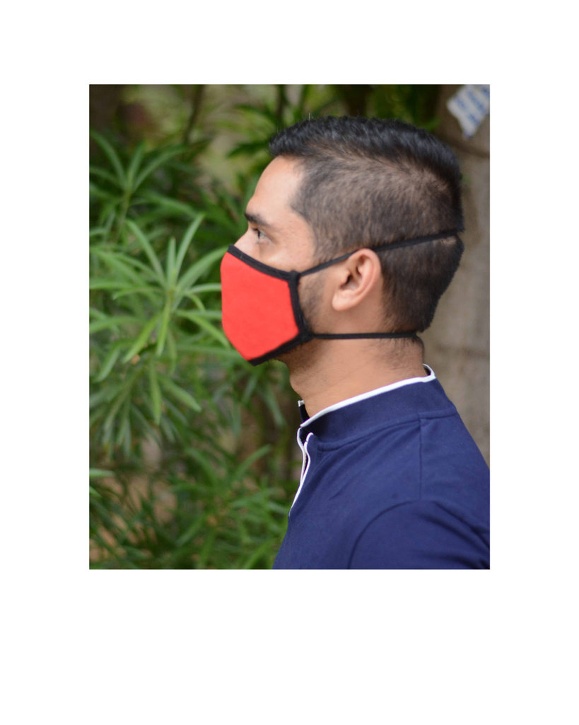 FACE PROTECTOR WITH LONG LOOP - RED, YELLOW, TURQUOISE COLOUR (Pack of 3)