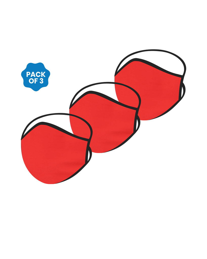 FACE PROTECTOR WITH LONG LOOP - RED COLOUR (Pack of 3)