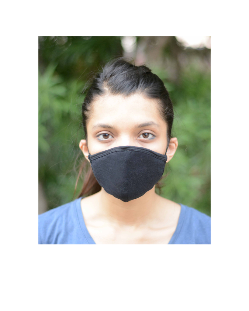 FACE PROTECTOR WITH LONG LOOP - BLACK COLOUR (Pack of 3)