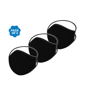 FACE PROTECTOR WITH LONG LOOP - BLACK COLOUR (Pack of 3)