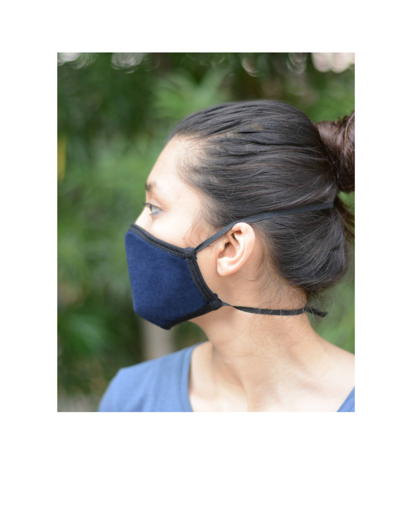 FACE PROTECTOR WITH LONG LOOP - NAVY BLUE , GREY , ROYAL BLUE COLOUR (Pack of 3)