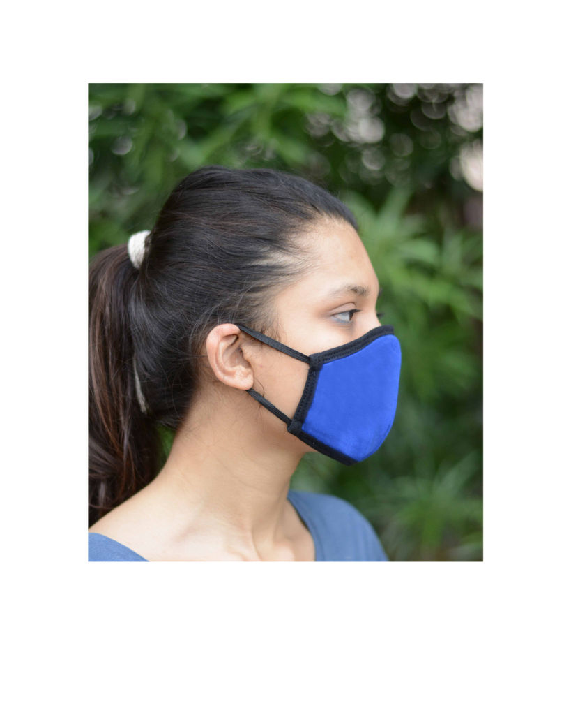 FACE PROTECTOR WITH EAR LOOP - ROYAL BLUE COLOUR (Pack of 3)