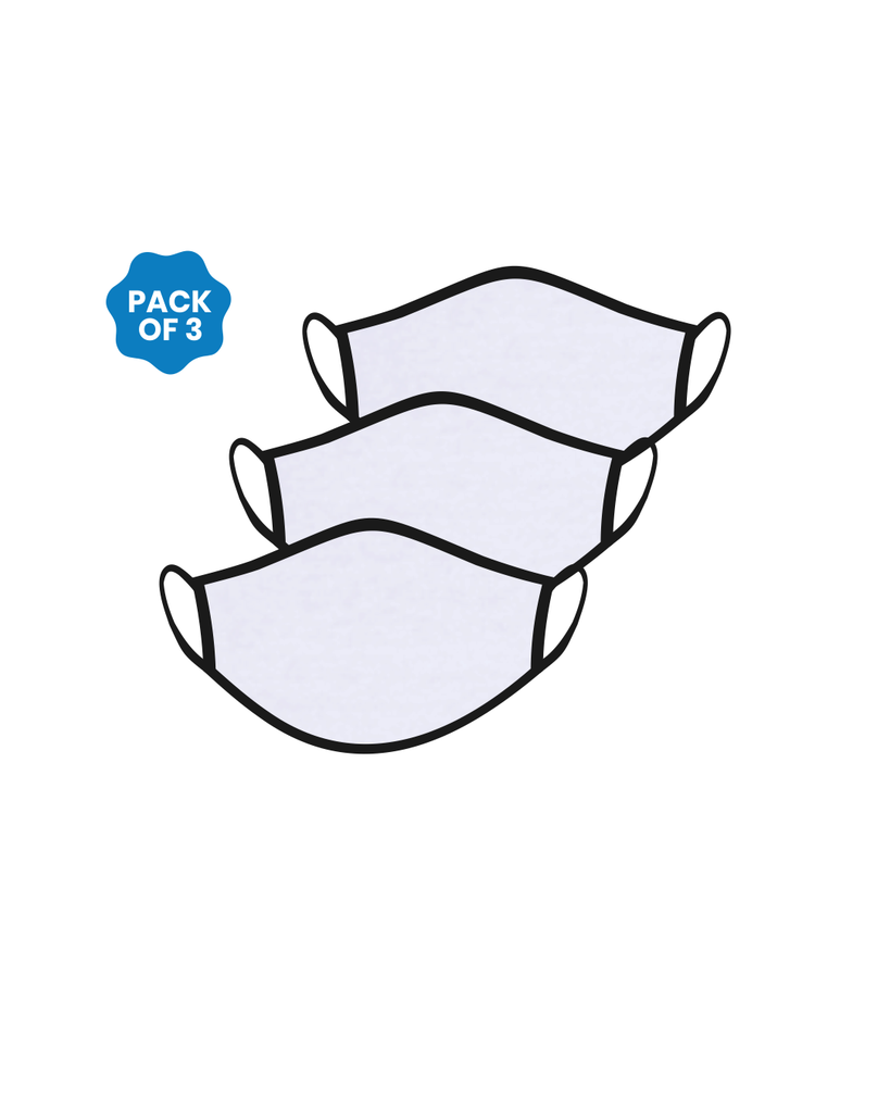 FACE PROTECTOR WITH EAR LOOP - WHITE COLOUR (Pack of 3)