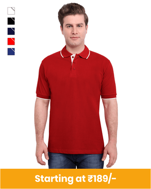 Collar Neck Cotton T-Shirt for Customization