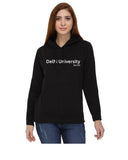 Delhi University Classic Hoody for Women - Classic Design - White Art