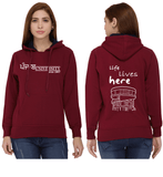 Panjab University Premium Classic Hoody for Women - Life Lives Here - White Art