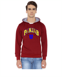 Panjab University Premium Classic Hoody for Men - Panjab U - Yellow and Blue Art