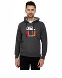 Delhi University Premium Classic Hoody for Men - Del U - Red and Orange Art