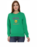 Delhi University Premium Round Neck Sweatshirt for Women - Delhi Circle University - Blue and Yellow Art