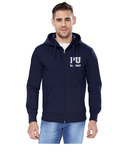 Panjab University Zipper Hoody for Men - PU Crest Design - White Art