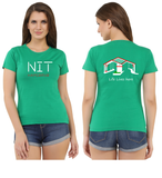 NIT Hamirpur Round Neck T-shirt for Women - Life Lives Here Design