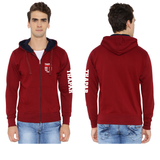 Thapar University Zipper Hoodie for Men - Left Sleeve Design