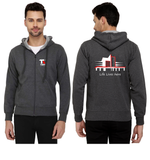 Thapar University Zipper Hoodie for Men - Life Lives Here with Crest Design