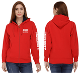 Banaras Hindu University Zipper Hoody for Women - Left Sleeve Design