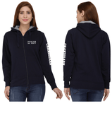 Panjab University Premium Zipper Hoody for Women - PU Chandigarh Sleeve Design